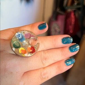 Colorful Artist Palette Ring